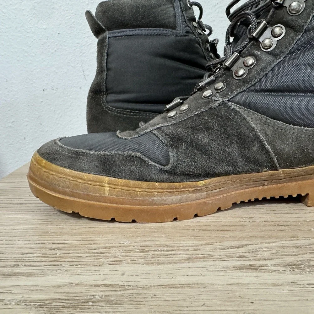 Pine Ridge‎ Gray Suede and Nylon High Top Gum Sole Sneakers Mens Size 10
